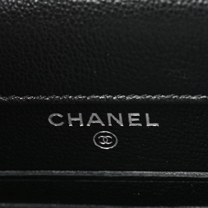 Chanel Grained Calfskin Quilted CC Box Clutch With Chain  Black 6 of 10