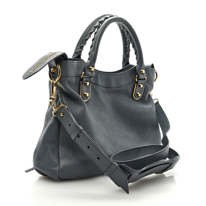 Balenciaga Chevre Gold Metallic Edge Hardware Town Bleu Acier 3 of 8