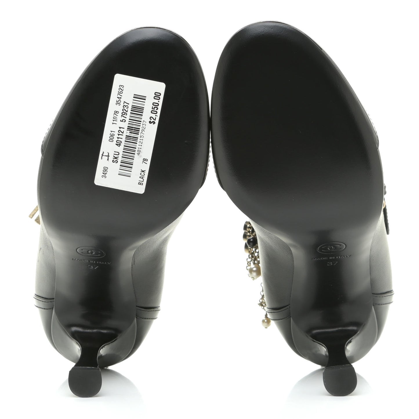 Lambskin Patent Calfskin Ankle Boots 37 Black