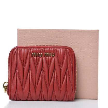 Miu Miu Nappa Matelasse Lux Coin Purse Fuoco 7 of 7
