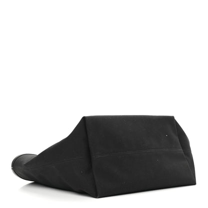 Balenciaga Cotton Canvas Calfskin BB Logo Jumbo Small Tote Bag Black White 4 of 9