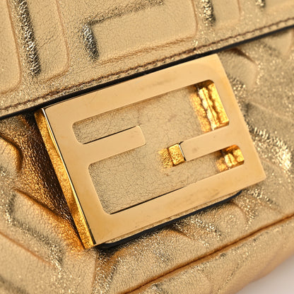 Fendi Vitello Catalan Mirror FF 1974 Embossed Mini Baguette Gold 14 of 14