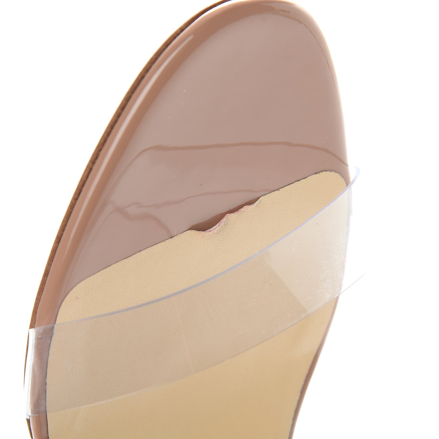Christian Louboutin Patent PVC Just Nothing 85 Slide Sandals 38.5 Nude 8 of 9