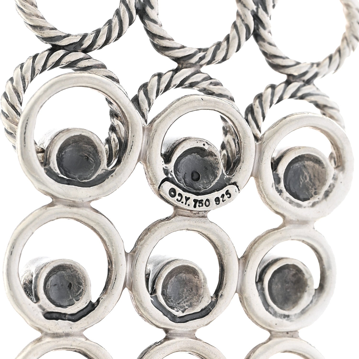 David Yurman Sterling Silver 18K Yellow Gold Circle Link Choker Necklace 5 of 5