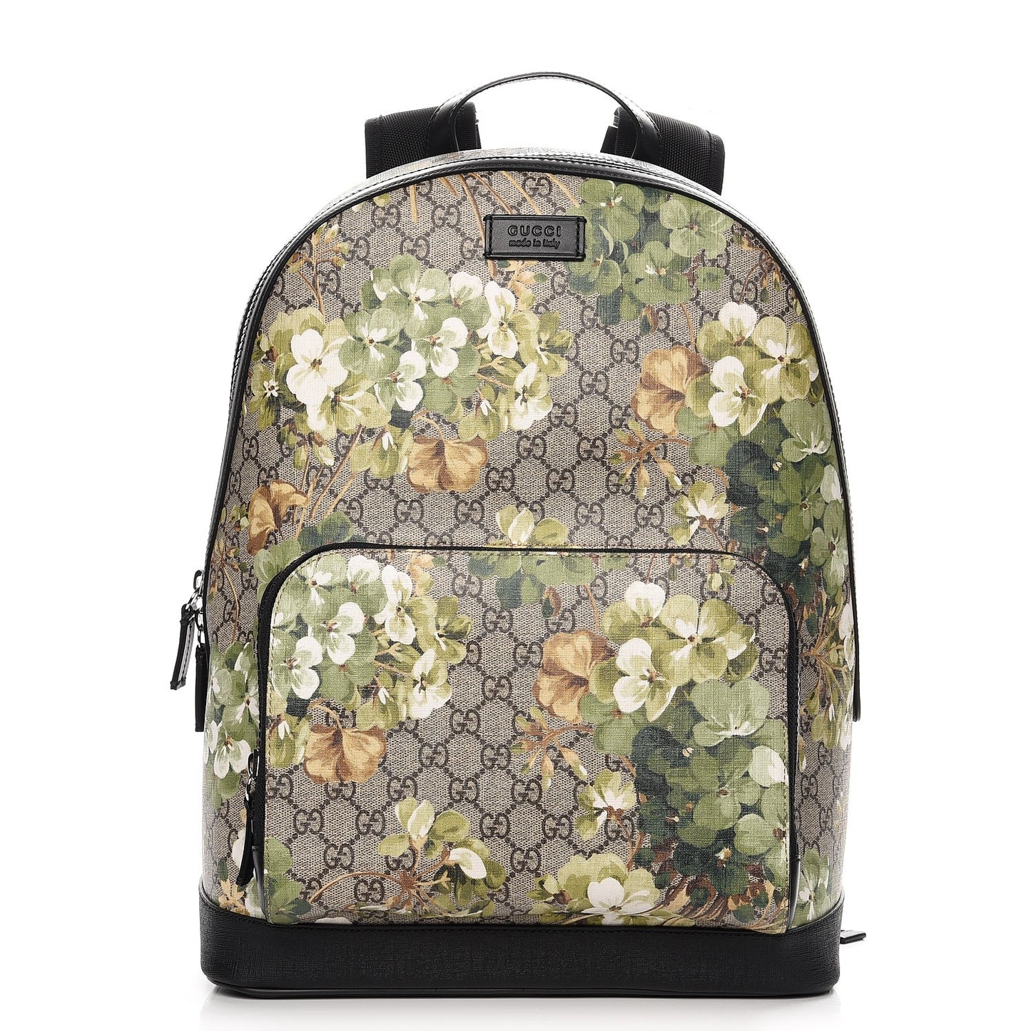 GG Supreme Monogram Blooms Medium Day Backpack Beige New Military Black