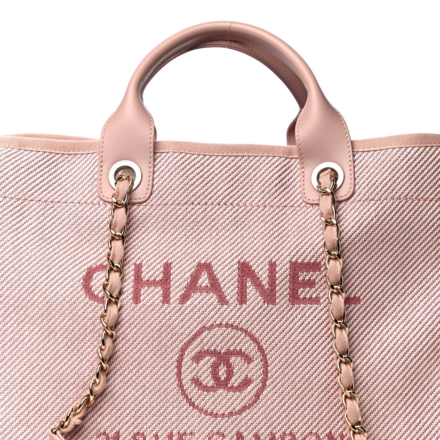 Chanel Mixed Fibers Calfskin Medium Deauville Tote Rose Pink 8 of 11