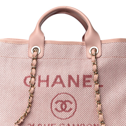 Chanel Mixed Fibers Calfskin Medium Deauville Tote Rose Pink 8 of 11