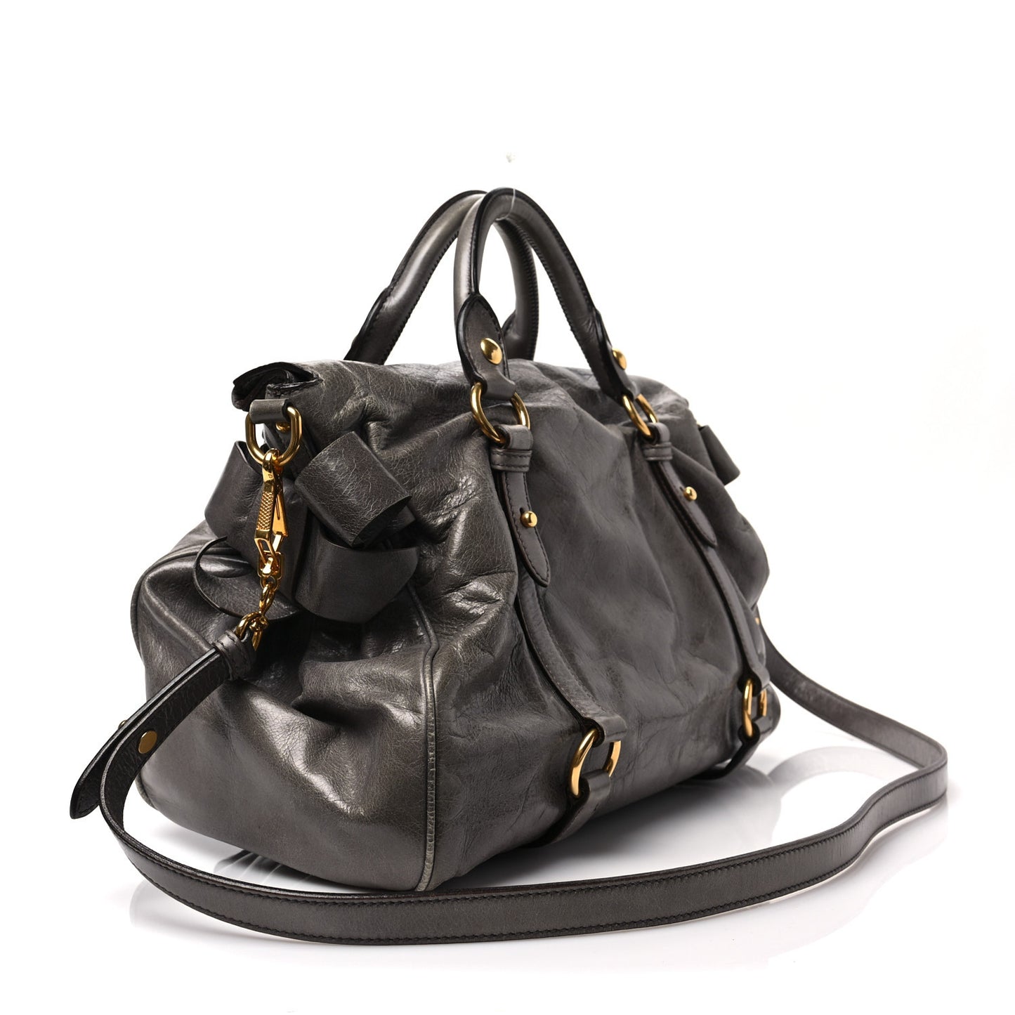 Vitello Lux Medium Bow Bag Fumo