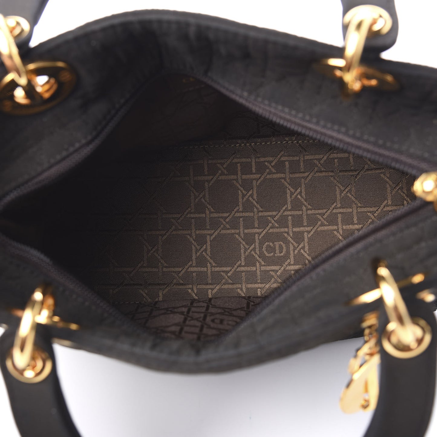 Nylon Cannage Medium Lady Dior Black