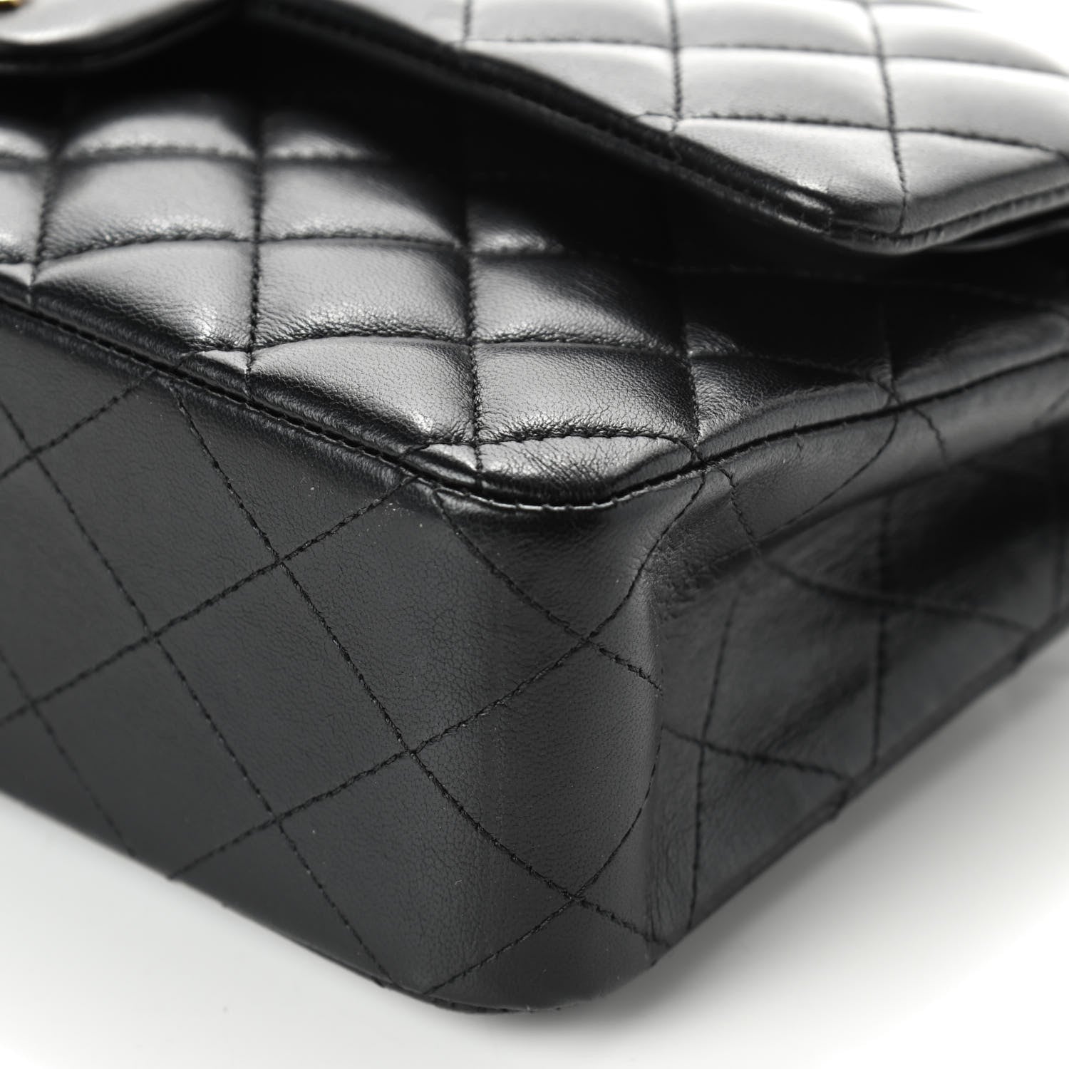 Chanel Lambskin Quilted Medium Double Flap Black 7 of 10
