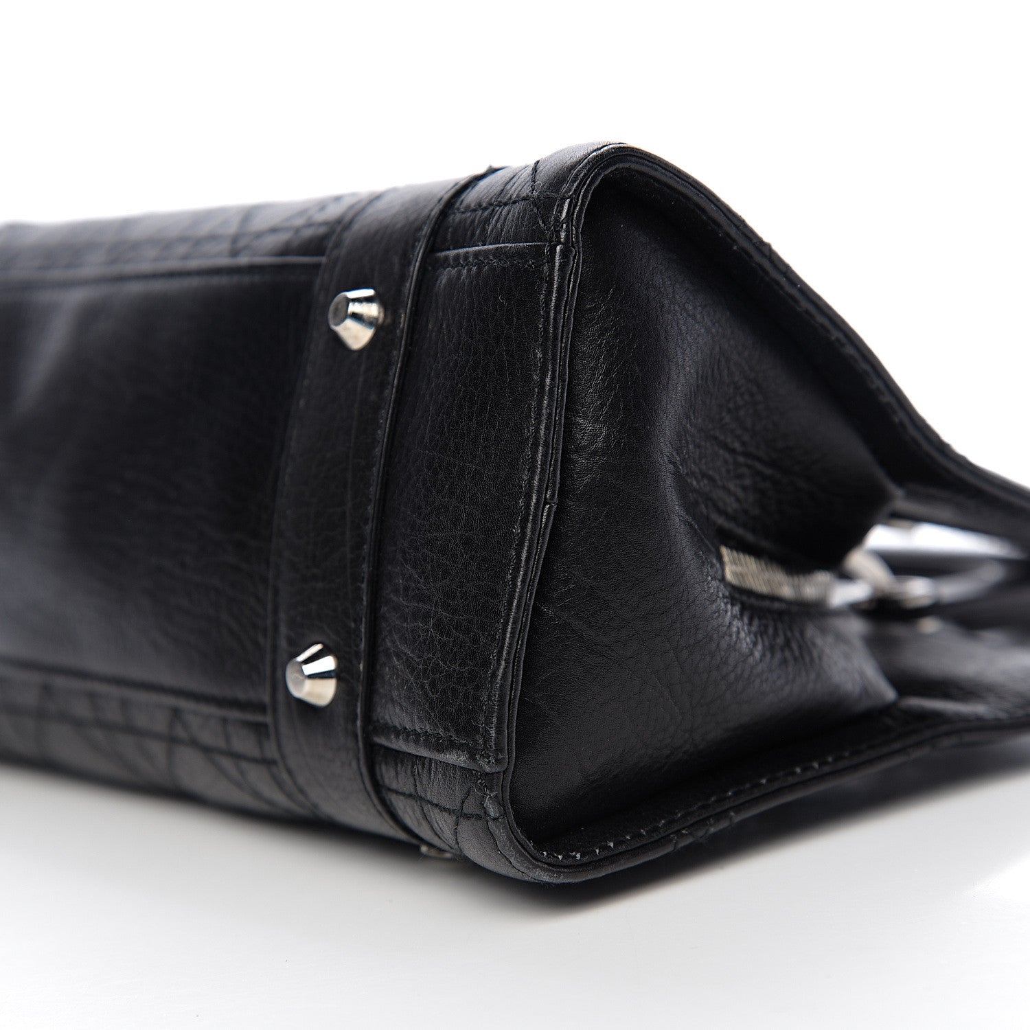 Christian Dior Calfskin Cannage Stitched Small Lady East West Lady Dior Black 9 of 9