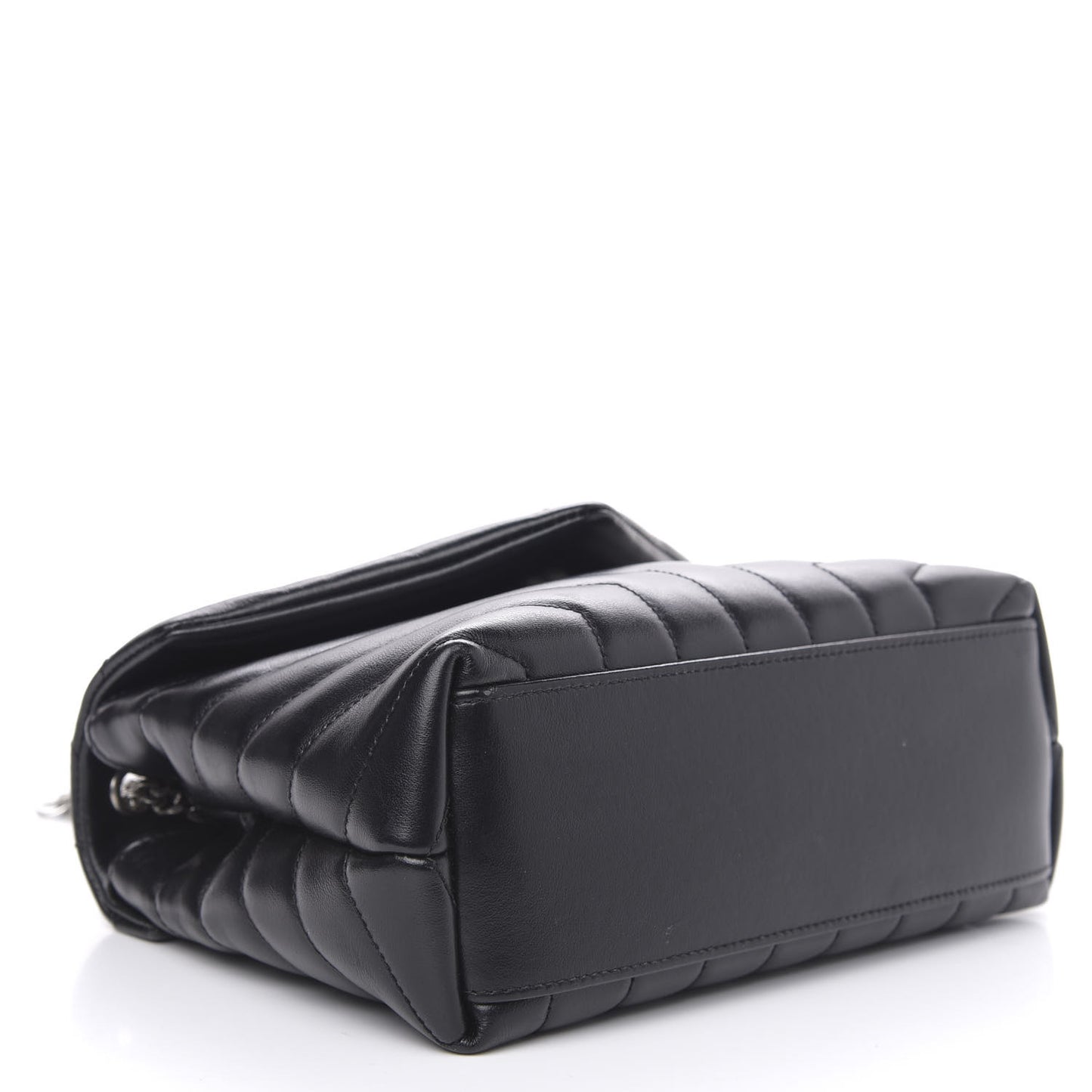 Calfskin Y Quilted Monogram Small Loulou Chain Satchel Black