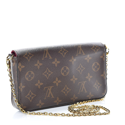 Louis Vuitton Monogram Pochette Felicie Chain Wallet Fuchsia 4 of 18