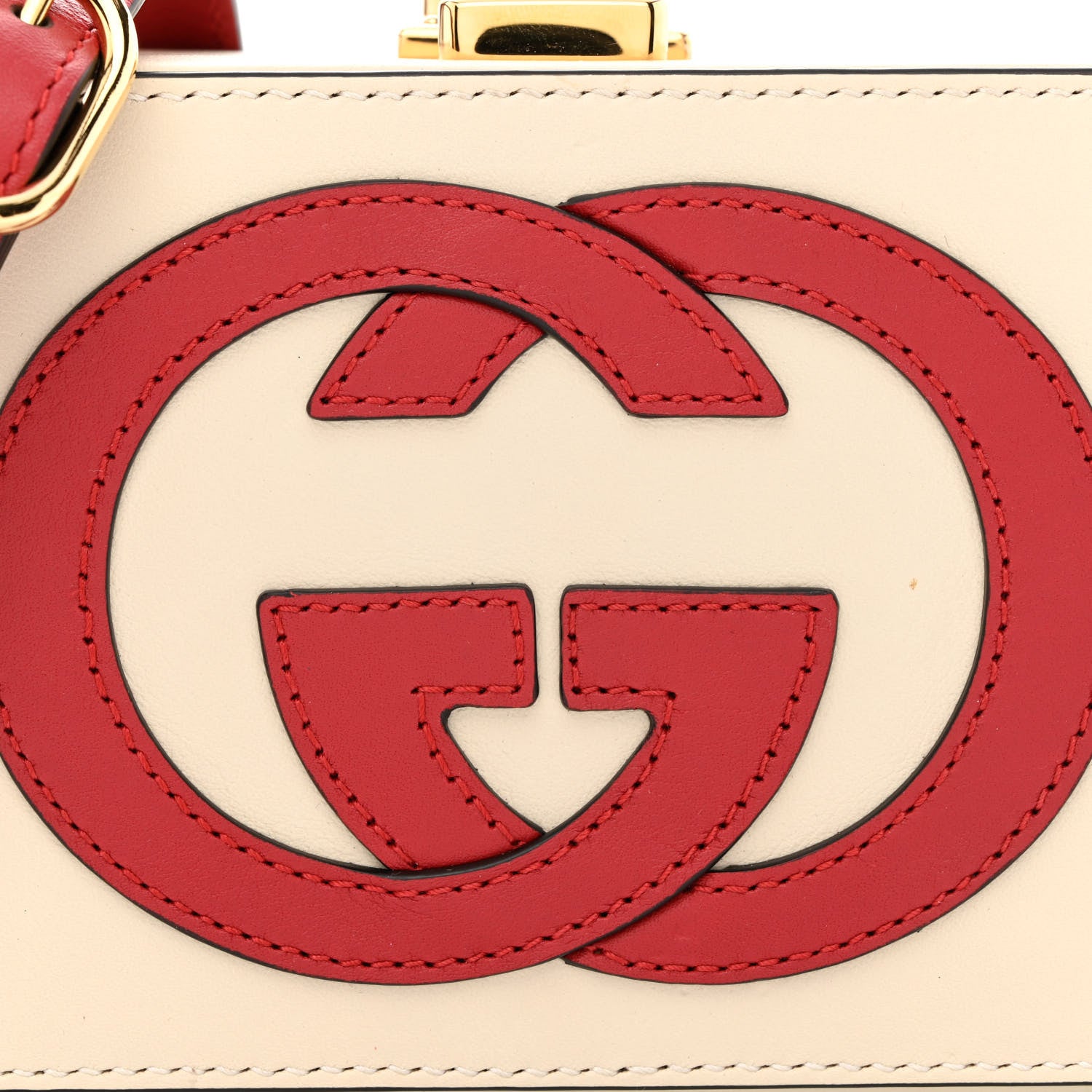 Gucci Vitello Eclipse Mini Interlocking G Shoulder Bag Mystic White Hibiscus Red 8 of 10
