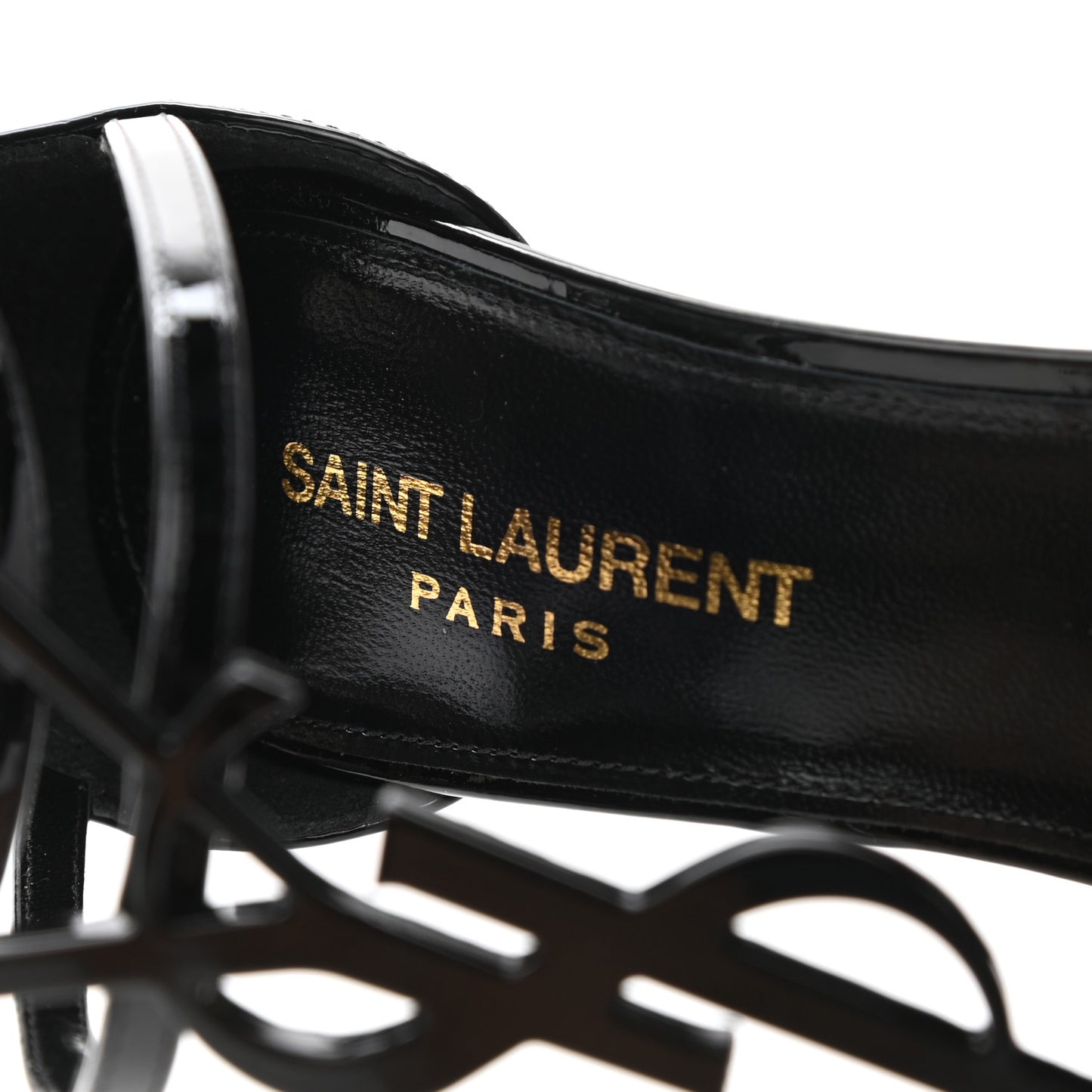 Patent Calfskin Cassandra 110 Sandals 37.5 Black
