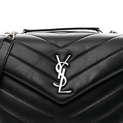 Saint Laurent SAINT LAURENT Calfskin Y Quilted Monogram Small Loulou Chain Satchel Black 5 of 10