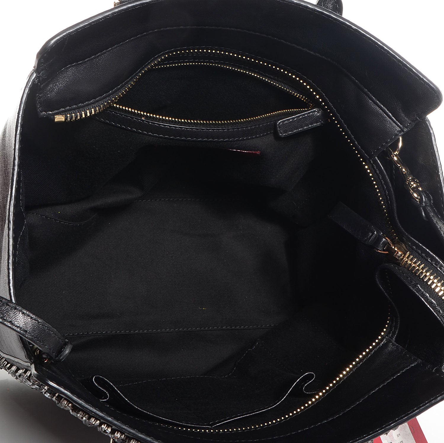 Valentino Garavani Lambskin Crystal B Diamond Tote Black 7 of 9