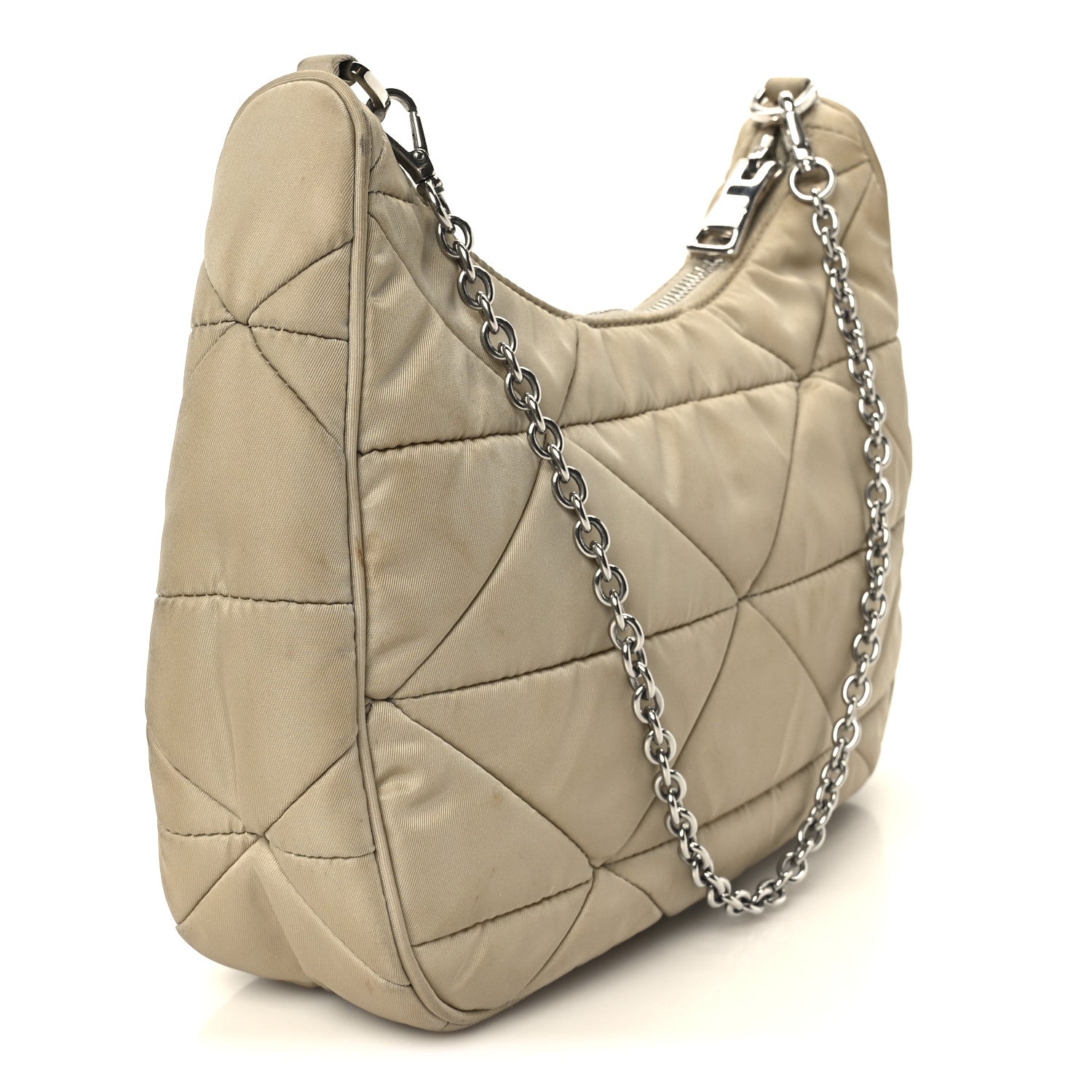 Prada Re-Nylon Triangle Quilted Padded Patchwork System Shoulder Bag Deserto 3 of 11