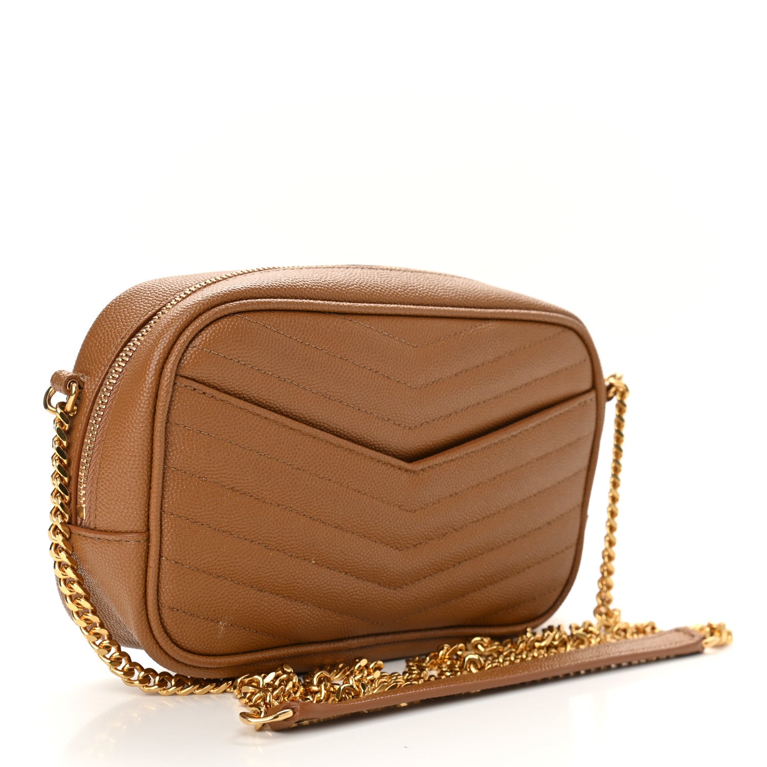 Saint Laurent Grain De Poudre Matelasse Monogram Mini Lou Camera Bag Dark Natural 3 of 11
