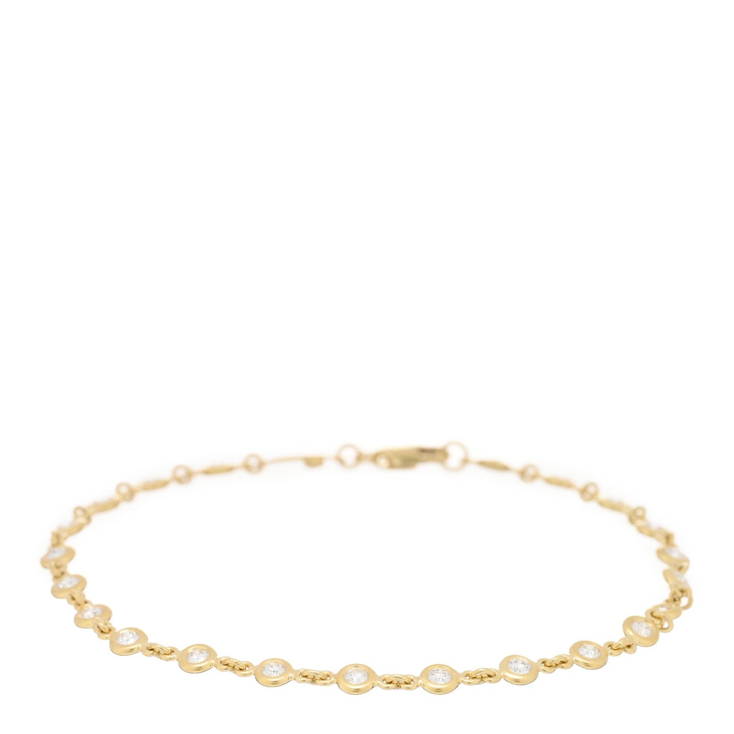 18K Yellow Gold Diamond By the Inch Bezel Bracelet