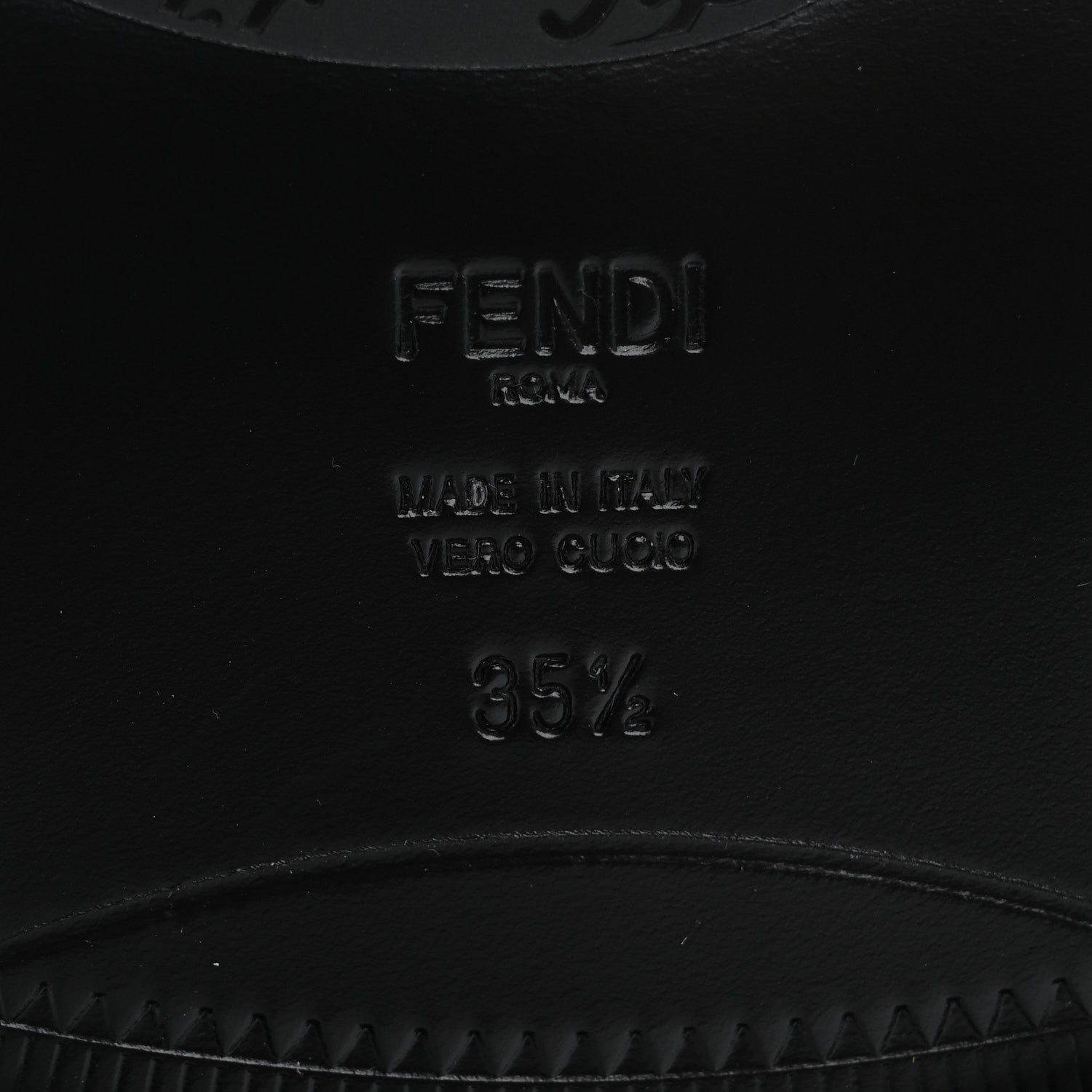 Fendi Vitello Karligraphy Loafers 35.5 Black 8 of 10
