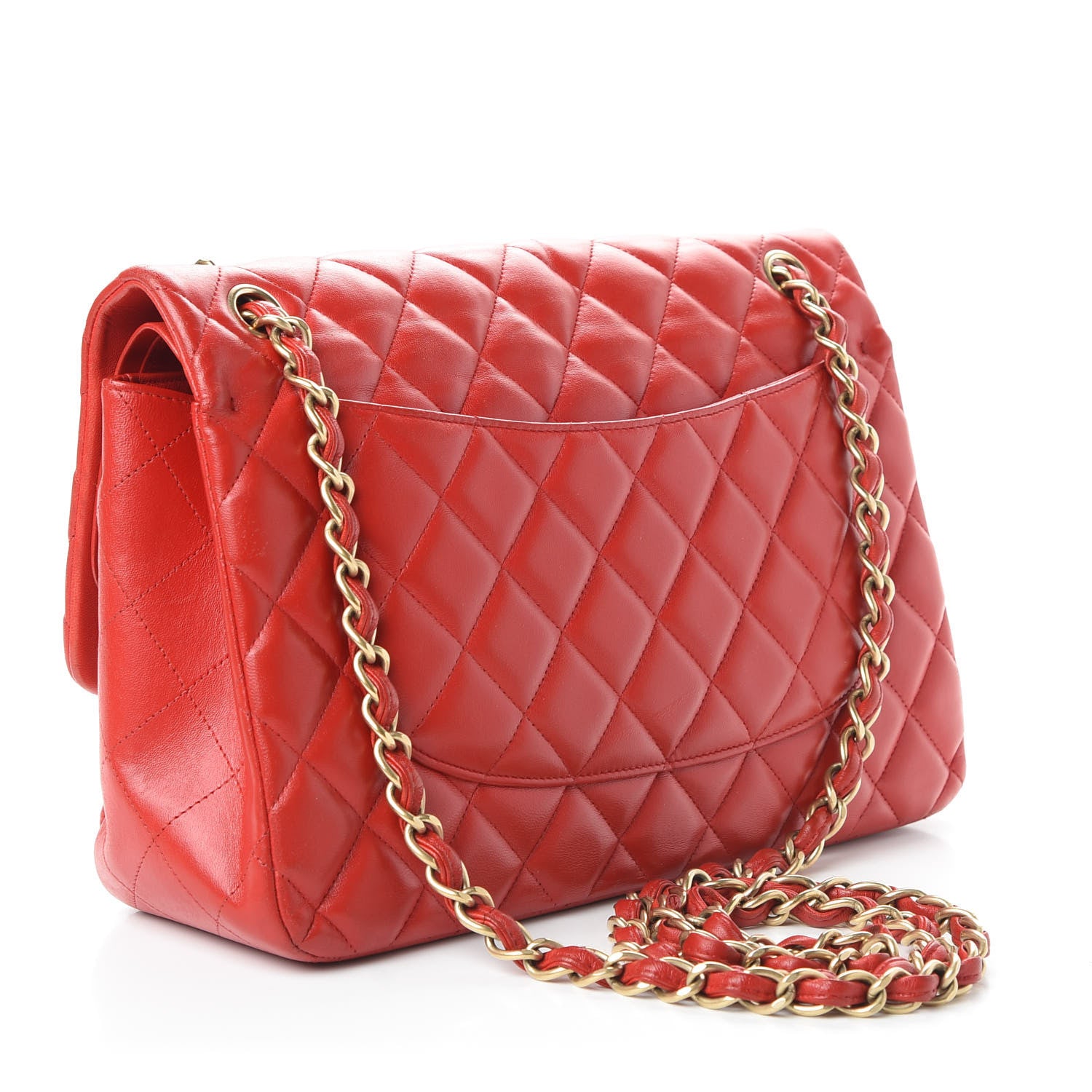Chanel Lambskin Quilted Jumbo Double Flap Red 4 of 12