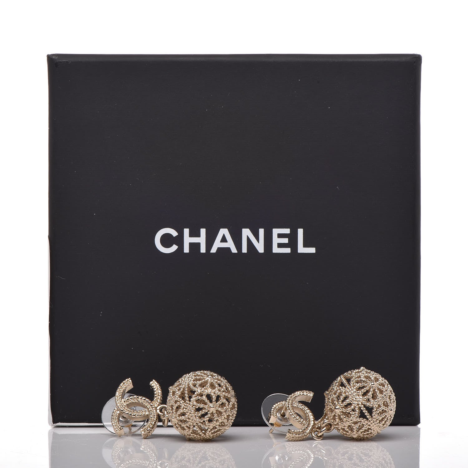 Chanel CC Cage Drop Earrings Silver 5 of 5