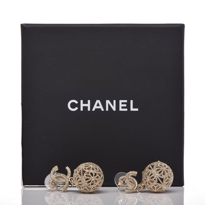 Chanel CC Cage Drop Earrings Silver 5 of 5
