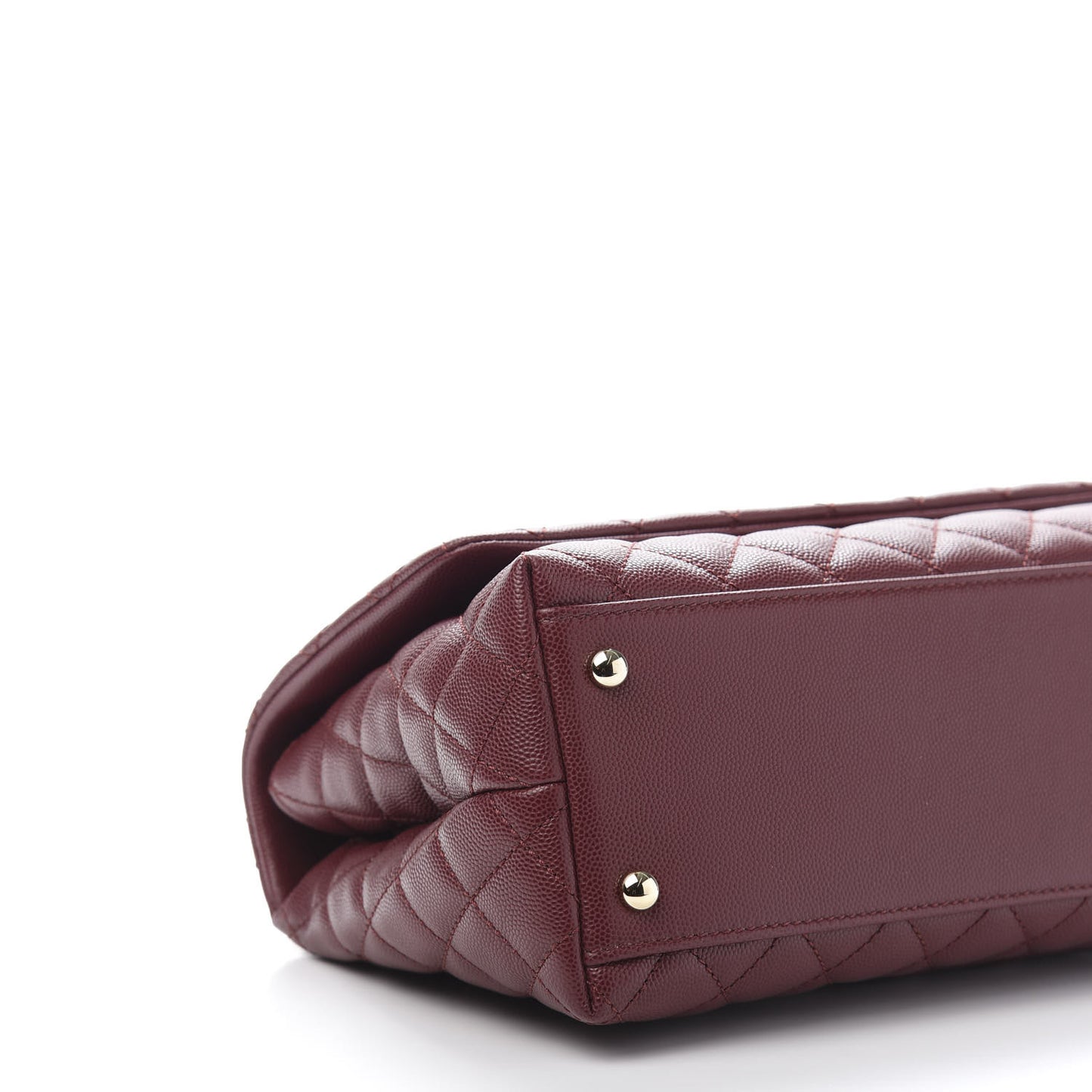 Caviar Quilted Small Coco Handle Flap Burgundy
