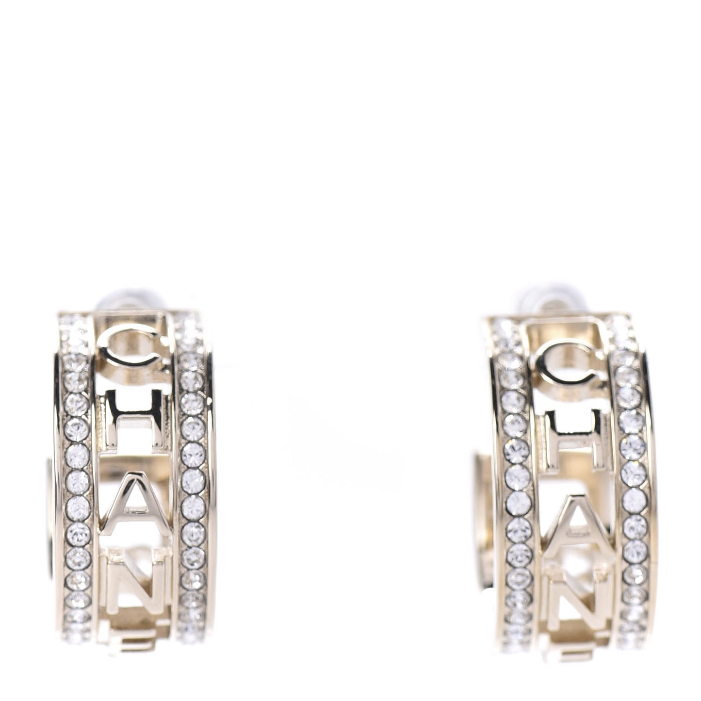 Metal Crystal Bow-tiful CC Hoop Earrings Gold