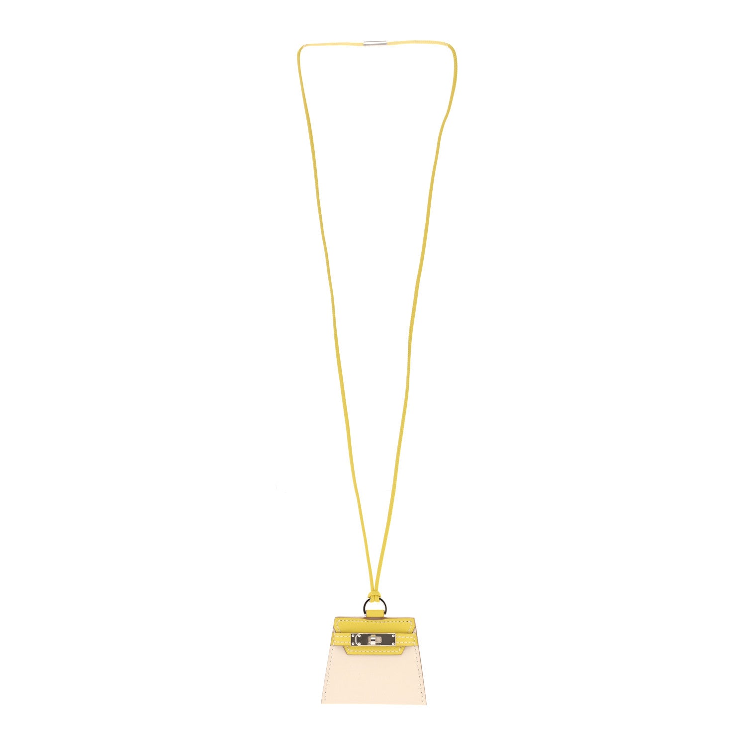 Hermes Swift Monpetit Small Kelly Pendant Necklace Nata Lime 3 of 6