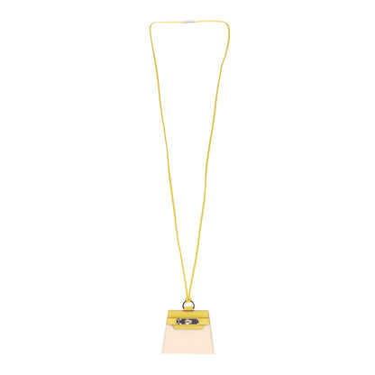 Hermes Swift Monpetit Small Kelly Pendant Necklace Nata Lime 3 of 6