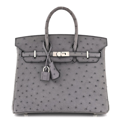 Hermes Ostrich Birkin 25 Gris Agate 1 of 15