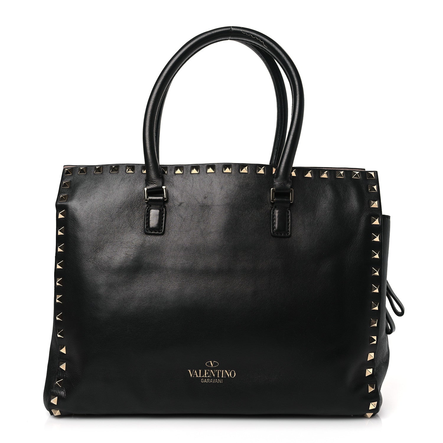 Valentino Garavani Vitello Small Rockstud Top Handle Tote Black 1 of 9
