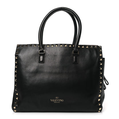 Valentino Garavani Vitello Small Rockstud Top Handle Tote Black 1 of 9