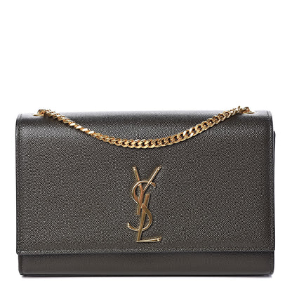 Saint Laurent Grain De Poudre Medium Classic Monogram Kate Satchel Dark Tea 1 of 8