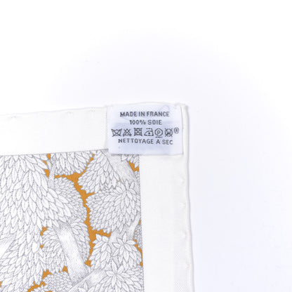 Hermes Silk Faubourg Tropical Scarf 90 Sepia White Caramel 2 of 6