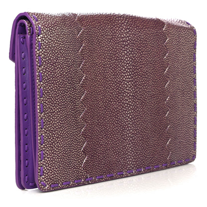Bottega Veneta Stingray Piano Crisscross Clutch Purple 3 of 15