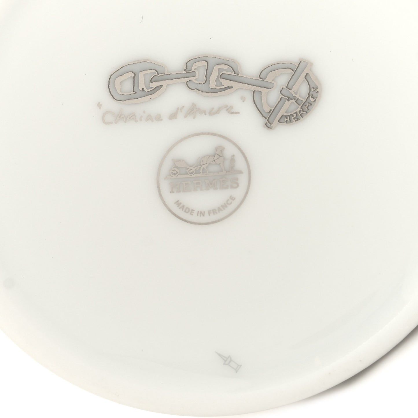 Porcelain Platinum Chaine d'Ancre Tea Cup and Saucer Set of 2