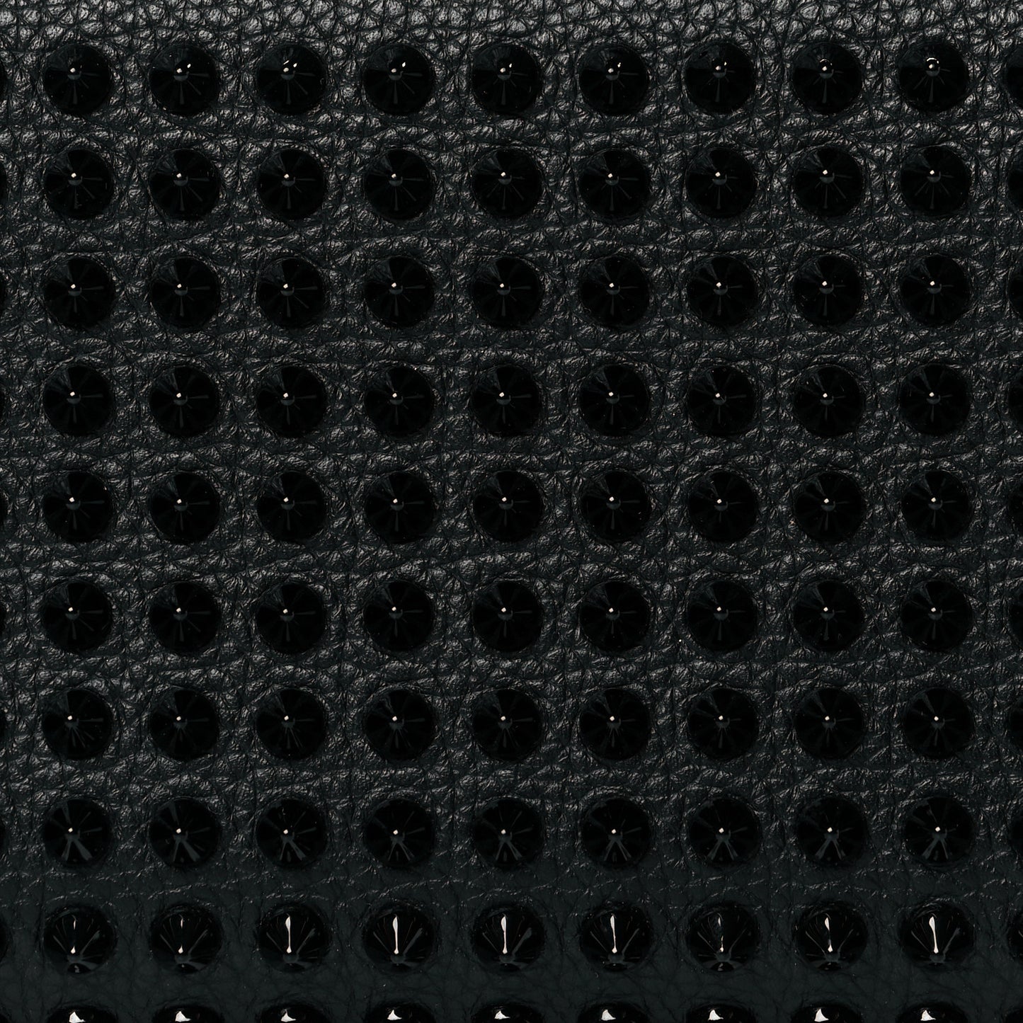 Calfskin Panettone Spiked Zip Around Wallet Black