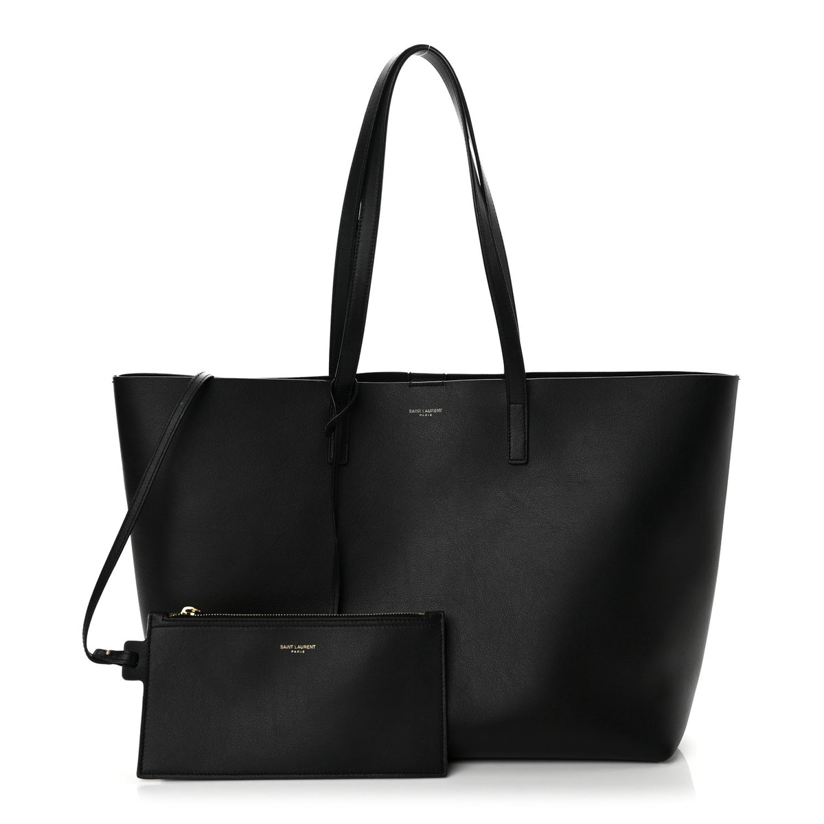 Calfskin Large Shopping Tote Black
