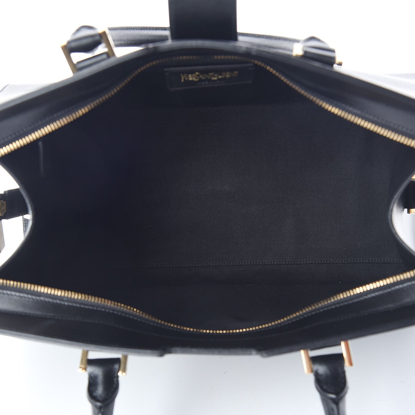 Textured Calfskin Medium Classic Y Cabas Black
