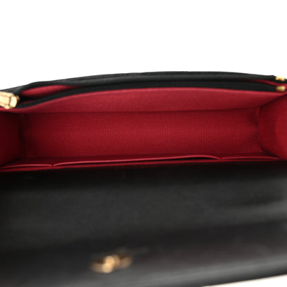 Chanel Lambskin Quilted Sweet Camellia Flap Phone Holder With Chain Black 5 of 13