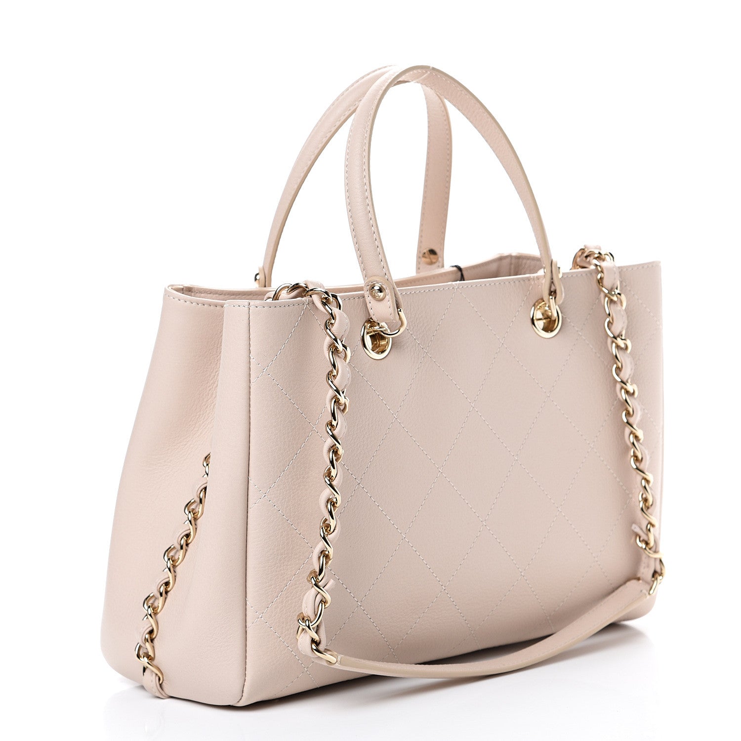 Chanel Bullskin Stitch Small Shopping Tote Light Pink 2 of 11