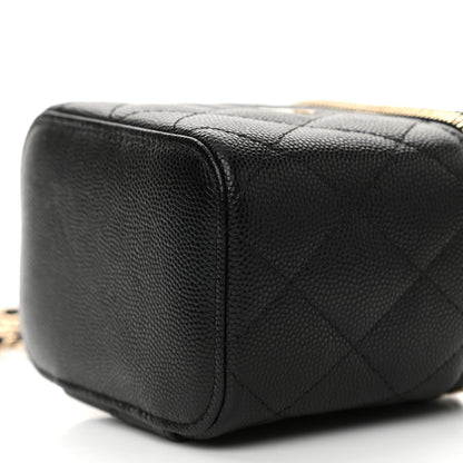 Chanel Caviar Quilted Mini Vanity Case With Chain Black 10 of 11