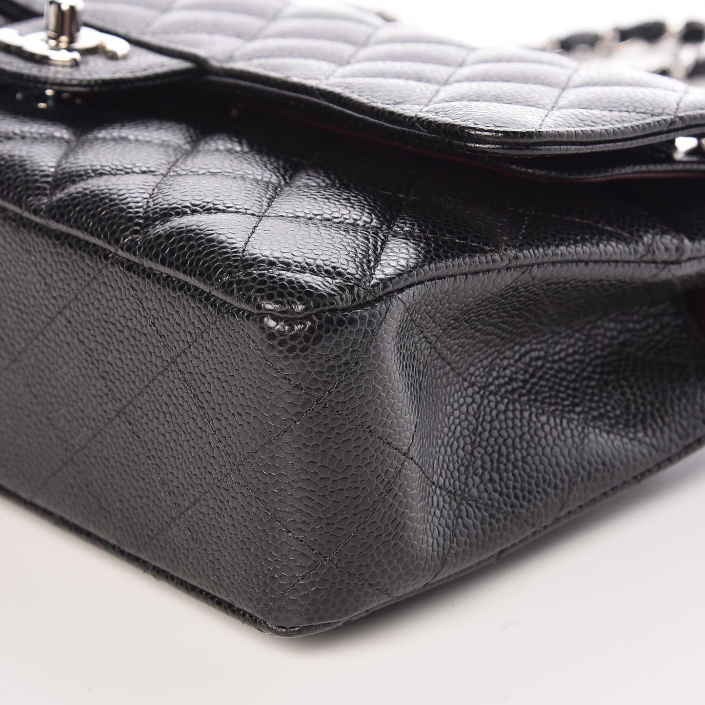 Caviar Quilted Medium Double Flap Black