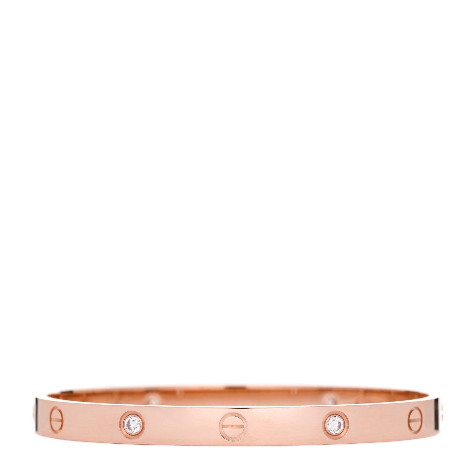Cartier 18K Pink Gold 4 Diamond LOVE Bracelet 19 2 of 7