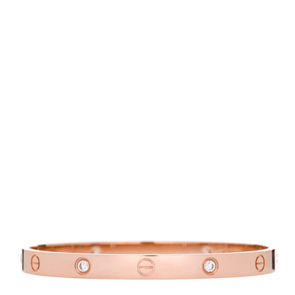 Cartier 18K Pink Gold 4 Diamond LOVE Bracelet 19 2 of 7