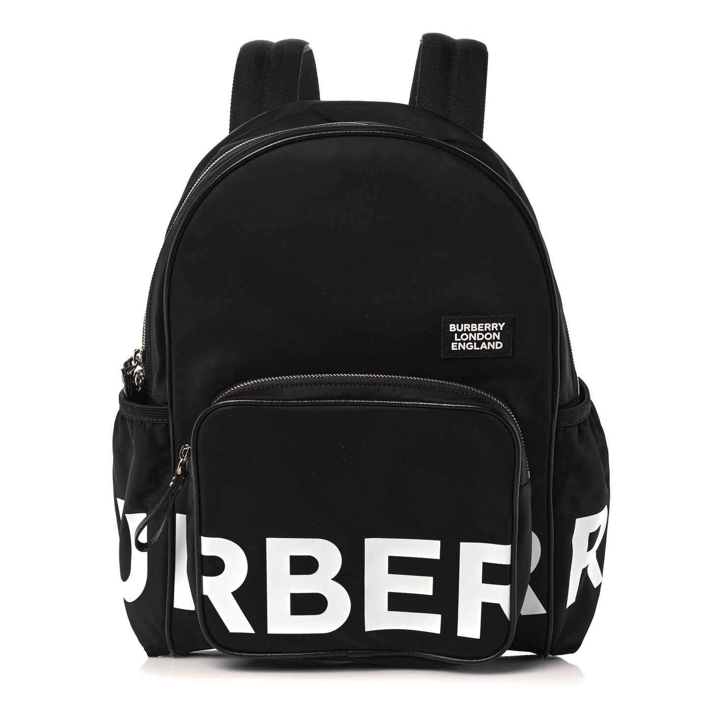 Nylon Logo Print Backpack Black