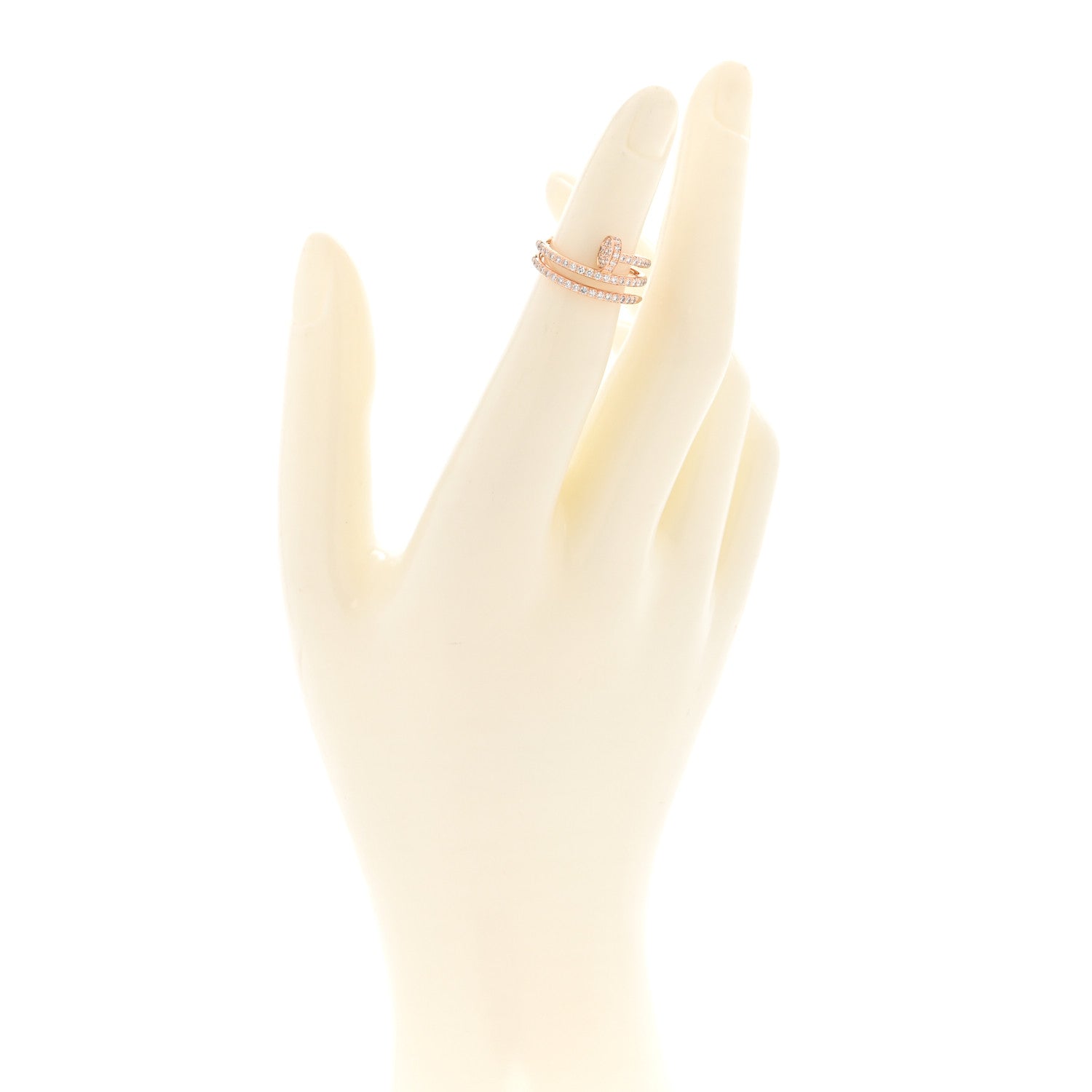 Cartier 18K Pink Gold Diamond Double Juste Un Clou Paved Ring 49 4.75 2 of 6